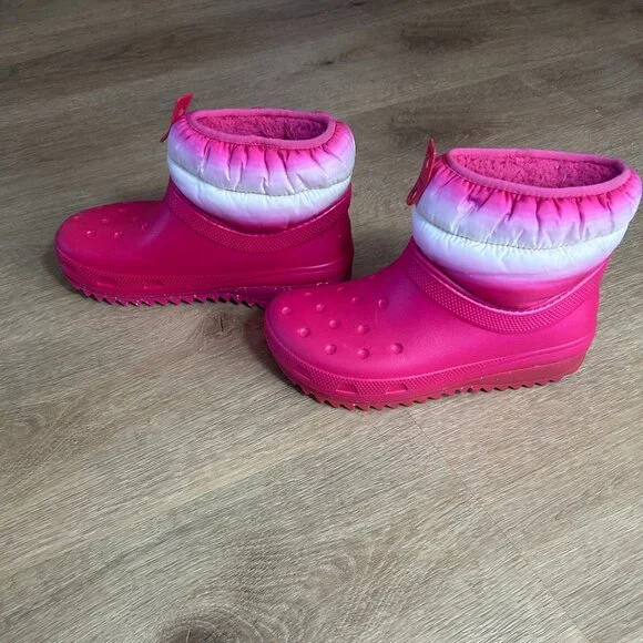 Crocs Women's 9 Classic Neo Puff Shorty Winter Boots Snow, Candy Pink Stucco EUC - Picture 6 of 6